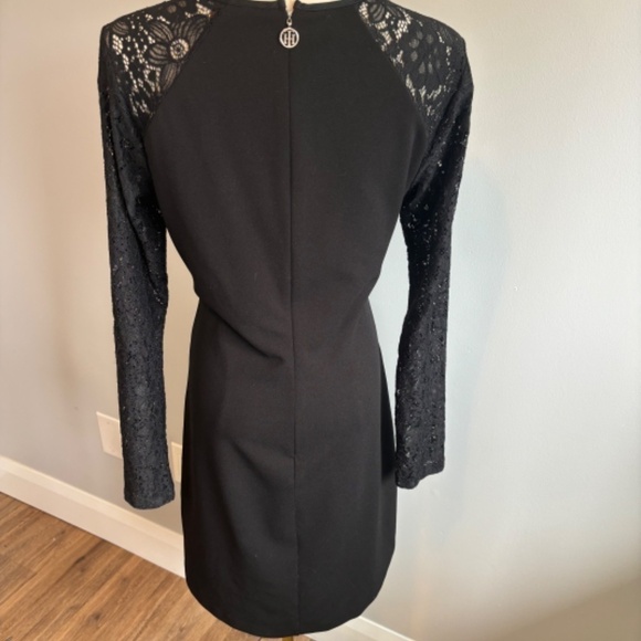 Tommy Hilfiger, Women's Black, Long Sleeve Lace, Shift Dress SZ 8 - Picture 4 of 8